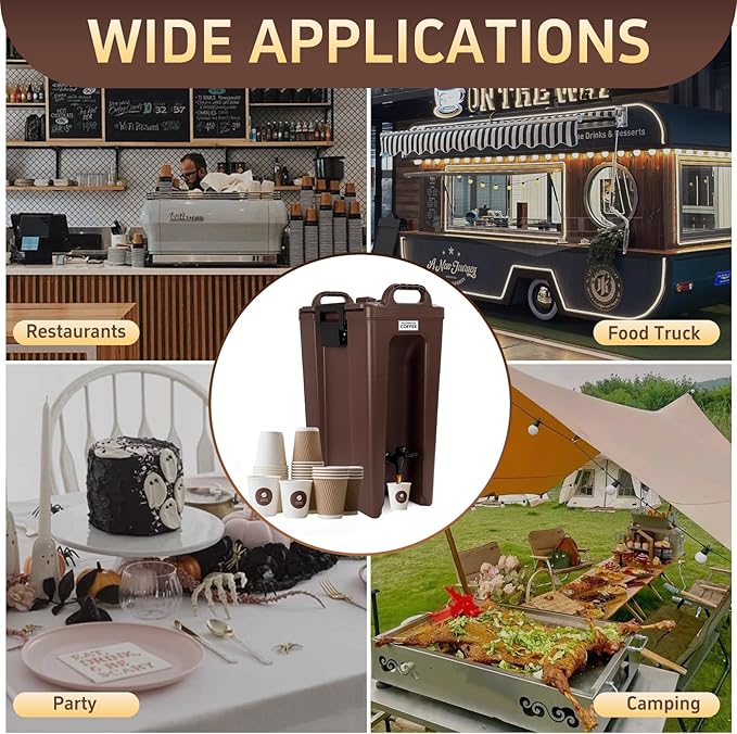 YUANHAO 5 GAL Brown Insulated Beverage Dispenser