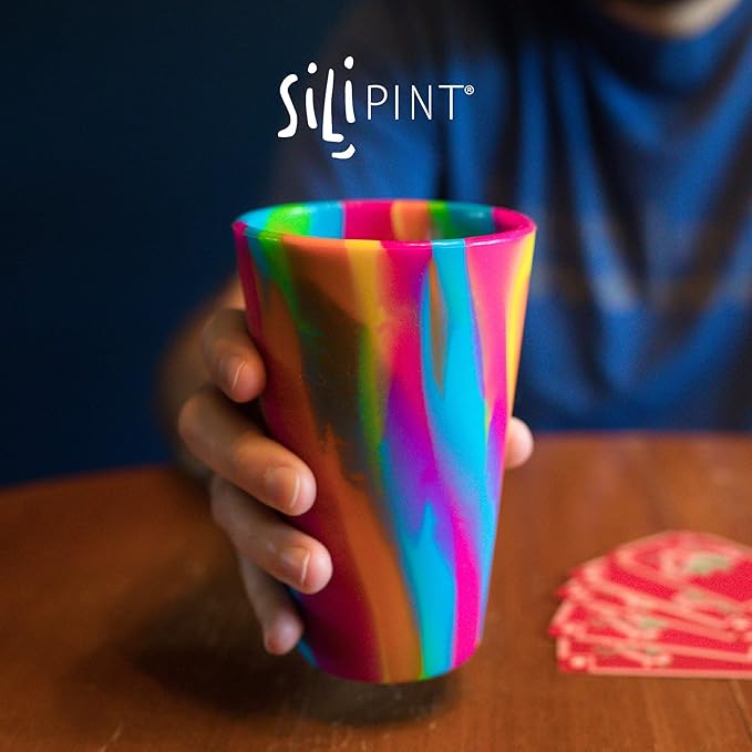 Silipint Silicone Pint Glass. Unbreakable, Reusable, Durable, and Guaranteed for Life. Shatterproof 16 Ounce Silicone Cups for Parties, Sports and Outdoors (Single, Hippy Hop) 1 Count (Pack of 1)