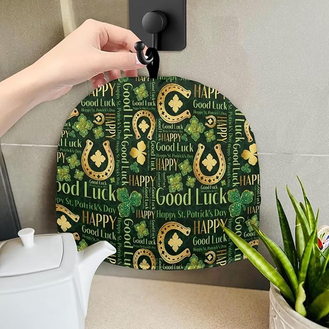 Teapot Cover Tea Cozy Lucky Leaf Clover Teapot Insulated Kitchen Accessory St. Patrick's Day Tea Pot Cozy for Keeping Warm Teapot Dust Protector