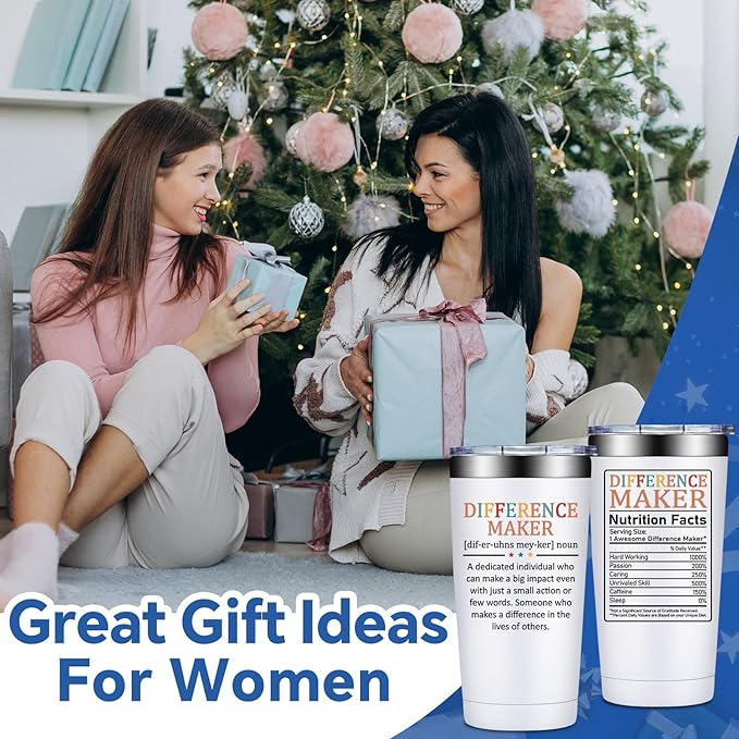 Difference Maker Gifts - Christmas Thank You Gift for Women, Men - Teacher Appreciation Gifts - Inspirational Gift for Coworker, Boss, Assistant, Employee - 20oz Tumbler