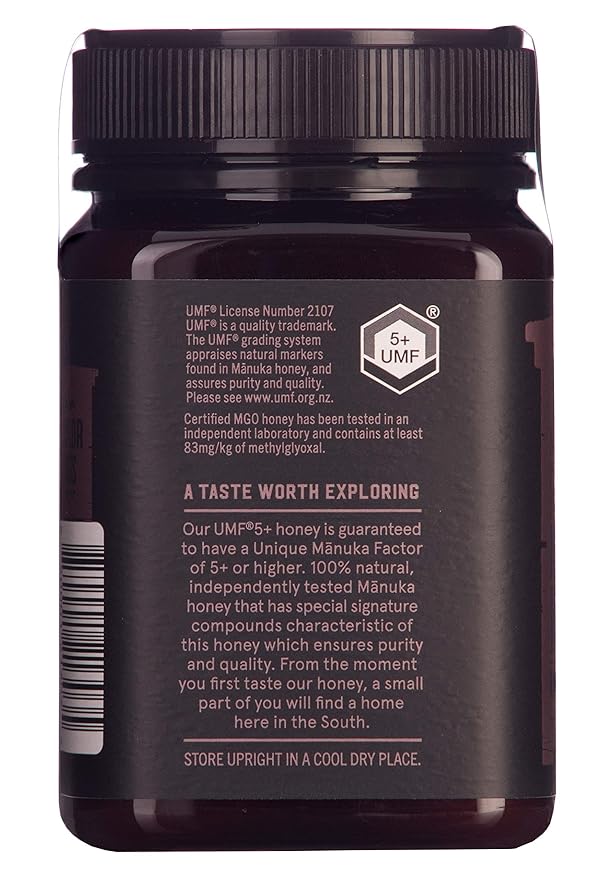 Taylor Pass Honey Co Manuka Honey UMF 5+ MGO 83+ | Monofloral New Zealand Honey | Sustainable, Non-GMO, Halal, UMF Certified | BPA-Free Jar | 1lb 1.6oz