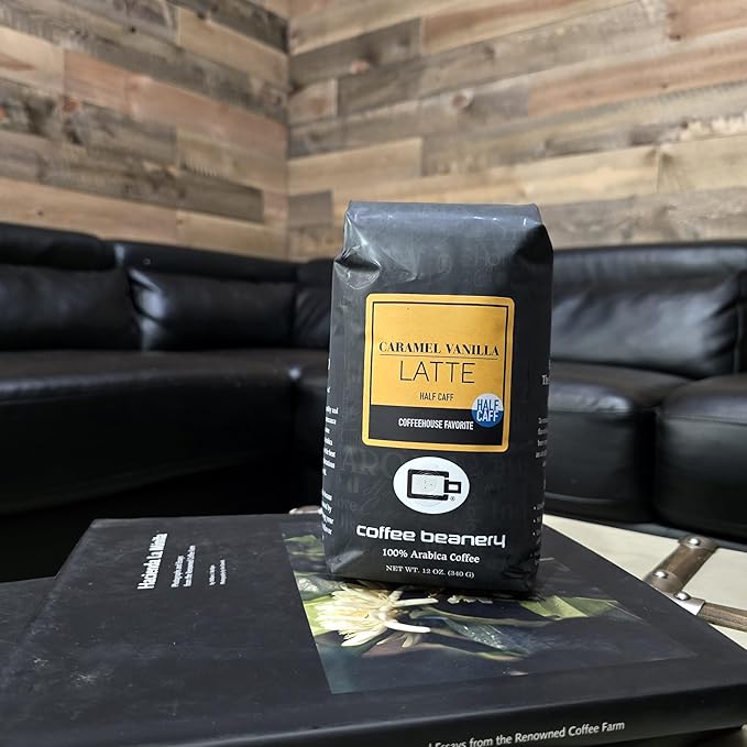Half Caff Caramel Vanilla Latte Flavored Coffee | 12oz Whole Bean | 100% Specialty Arabica