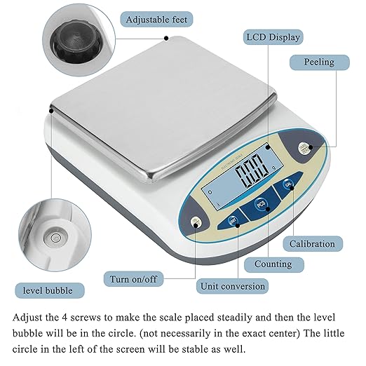 Bonvoisin Lab Scale 1000gx0.01g High Precision Electronic Analytical Balance 0.01g Accuracy Laboratory Lab Precision Scale Digital Kitchen Balance Scale Jewelry Scale Scientific Scale (1000g, 0.01g)