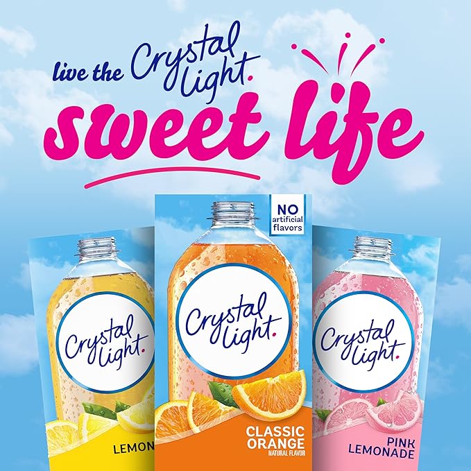 Crystal Light On The Go Classic Orange, 10-Count Boxes (Pack of 4)