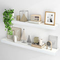 Fun Memories Floating Shelves for Wall, 48Inch Floating Shelves Set of 2, Hanging Shelf with Invisible Brackets, Wood Shelves for Living Room, Bedroom, Kitchen, White