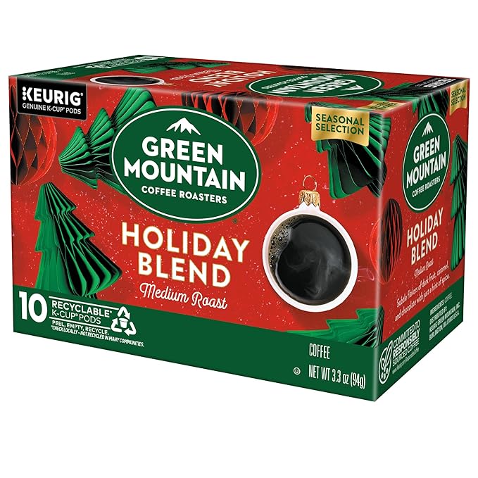 Green Mountain Coffee Roasters K-Cups, Holiday Blend, 10 Count