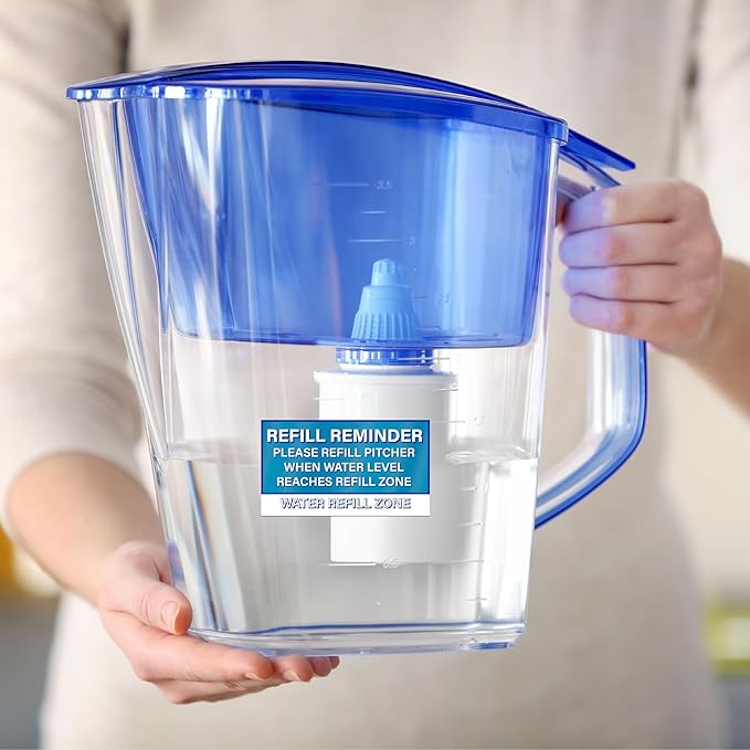Please Refill Water Pitcher Reminder Sticker, 3.5 x 2.0 Water Dispenser Stickers, Compatible with Brita Water Pitcher, Water Jug Decal Label, Shared Kitchen Essentials Decor, Blue 1 pc Made in USA