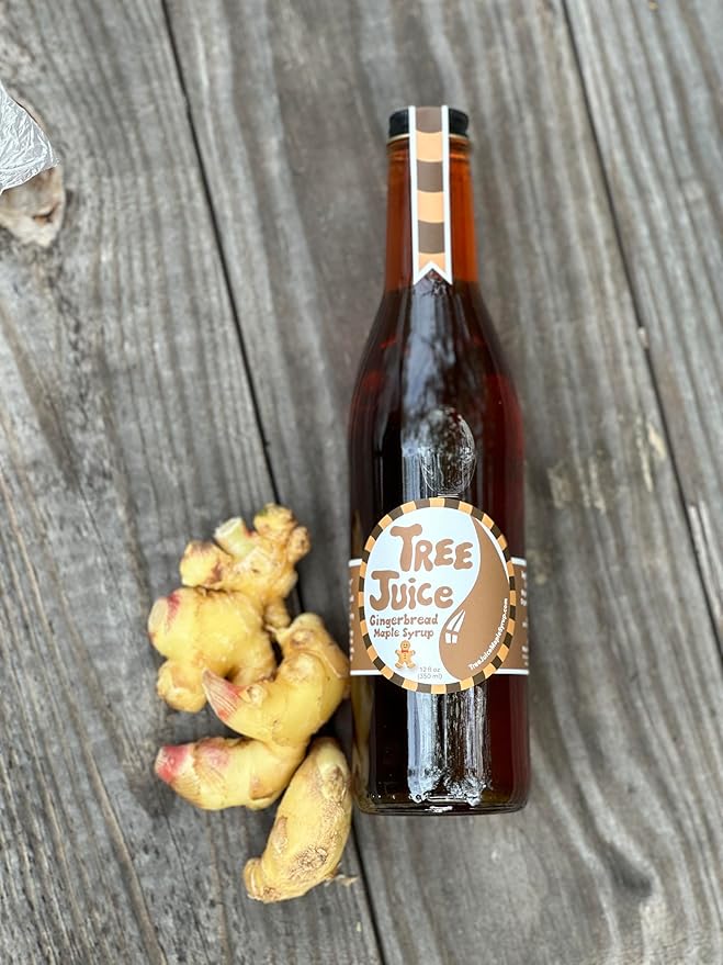 Tree Juice Gingerbread Maple Syrup | All Natural, Non GMO, Vegan, Gluten Free, Vegetarian, Paleo | 12 Ounce Bottle