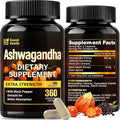 SoundHealth Organic Ashwagandha Capsules Supplement - 7000mg Herb Powder Equivalent per Serving - Immune Support, Hormone Balance - Enhanced Nutrient Absorption - 360 Capsules (180 Servings)