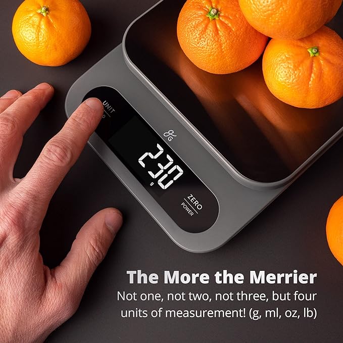 Greater Goods Digital Food Scale for Kitchen & Baking, 10kg/22lb High-Capacity Weight Scale with 1g Precision, Stainless Steel Platform, Hi-Def LCD, Ideal for Bread, Sourdough & Bulk Cooking