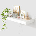 30 Inch Floating Shelves | 12 Inch Deep White Floating Shelves | 30" W x 12" D Rustic Wood Shelves for Wall | Deep White Shelves for Living Room Bathroom Laundry Room Kitchen