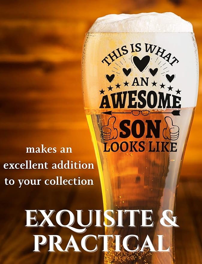 Onebttl Son Gifts from Mom, Beer Pint Glass Mug 15oz/440ml