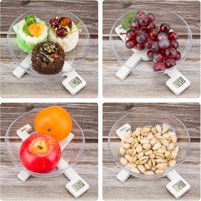 Portable Food Scale Travel Scale for Food, Small Folding Digital Kitchen Scale for Food, Collapsible Mini Pocket Scale Grams and Ounces, Perfect for Diet Calorie Control Compact Kitchen, X White