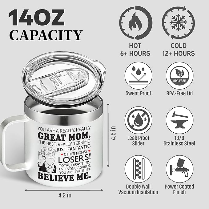 Gifts for Mom from Daughter, Son - Christmas Gifts for Mom, Wife, Women - Moms Birthday Gift Ideas, Cool Birthday gifts for Moms, Mothers - Best mom Mug, moms Coffee Mug 14oz