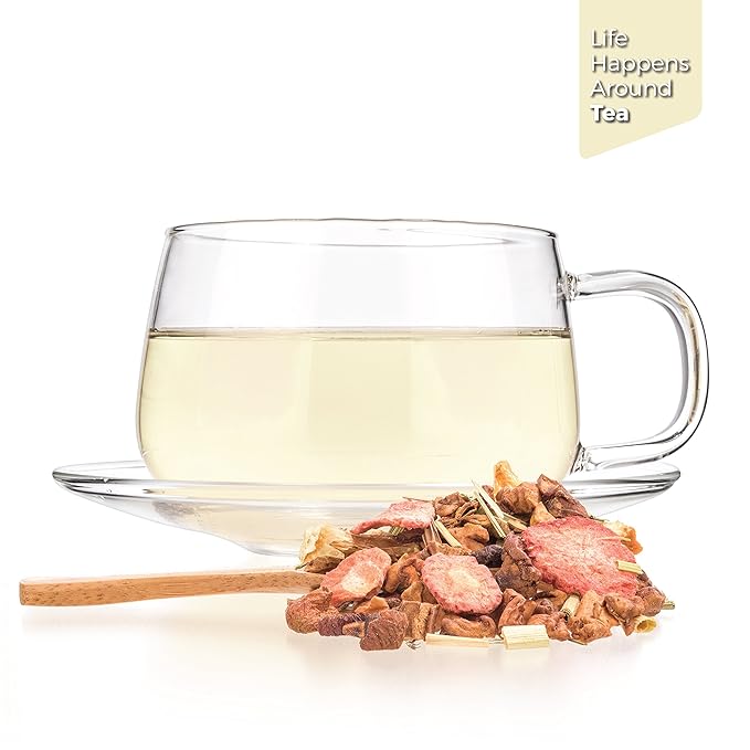 Tealyra - Lovely Lemongrass - Strawberry - Orange - Fruity Herbal Loose Leaf Tea - Hot and Iced Drink - Vitamins and Antioxidants Rich - Caffeine Free - All Natural - 112g (4-ounce)