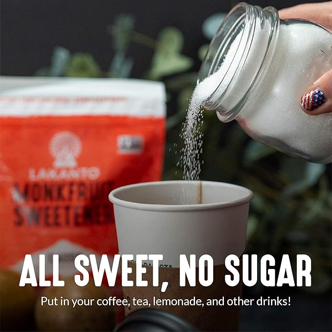 Lakanto Monk Fruit Sweetener with Erythritol, White Sugar Substitute From Monk Fruit Extract, Classic White Sugar Replacement for Baking, Coffee & Tea, Gluten Free, Low Carb, Non GMO, Keto (3 lb)
