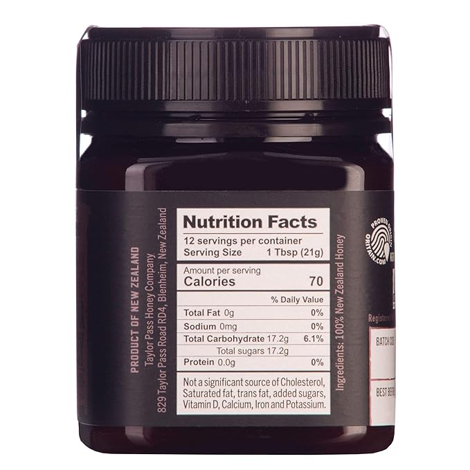 Taylor Pass Honey Co Manuka Honey UMF 5+ MGO 83+ | Monofloral New Zealand Honey | Sustainable, Non-GMO, Halal, UMF Certified | BPA-Free Jar | 8.83 oz