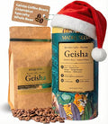 Colombian Geisha Coffee Whole Bean Medium Roast Arabica Gourmet Fresh Single Origin Premium Low Acid Exotic Notes Rich Aroma Smooth Flavor Quality High Altitude Giftable Pack Freshness Lock 8.8oz 250g