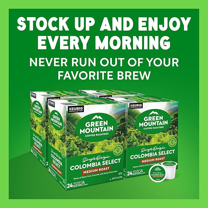 Green Mountain Coffee Roasters Colombia Select Coffee, Keurig Single-Serve K-Cup Pods, Medium Roast Coffee, 96 Count