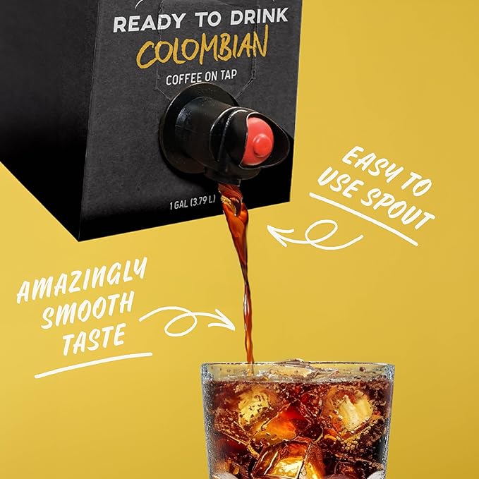 Java House Cold Brew Coffee on Tap – Premium 100% Arabica Medium Roast – Smooth Colombian Flavor with Chocolate & Caramel Notes – 1 Gallon Box (16 Servings) – Ready to Drink, No Brewing Required, Fridge-Friendly