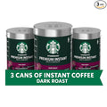Starbucks Premium Instant Coffee, Dark Roast, 100% Arabica Beans, 3 Pack (3.17 Oz Each)