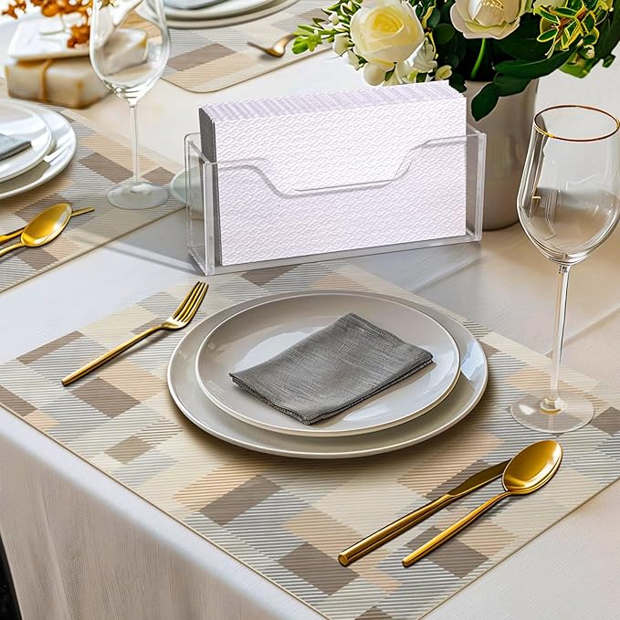 Napkin Holder, Clear Acrylic Guest Paper Towel Holder for Bathroom Washbasin Side, Vertical Square Disposable Hand Towel Paper Waterproof Lucite Holder for Kitchen Hotel Restaurant Use