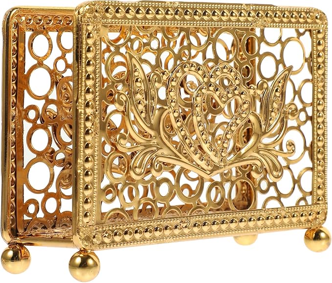 Metal Napkin Holder for Table with Heart-Shaped Hollow Design, Vintage Square Metal Napkin Stand for Dining Table and Coffee Shop, Guest Towel Holder for Home Kitchen