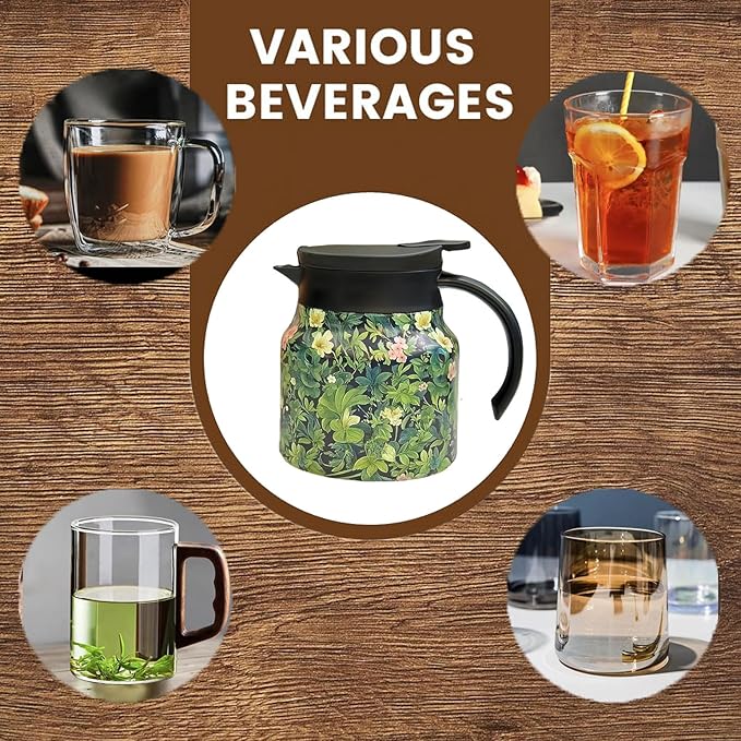 thermal teapot with infuser,Tea Pot with Infusers for Loose Tea,1000ML Thermal Teapot with Removable Infuser & Lid (f)