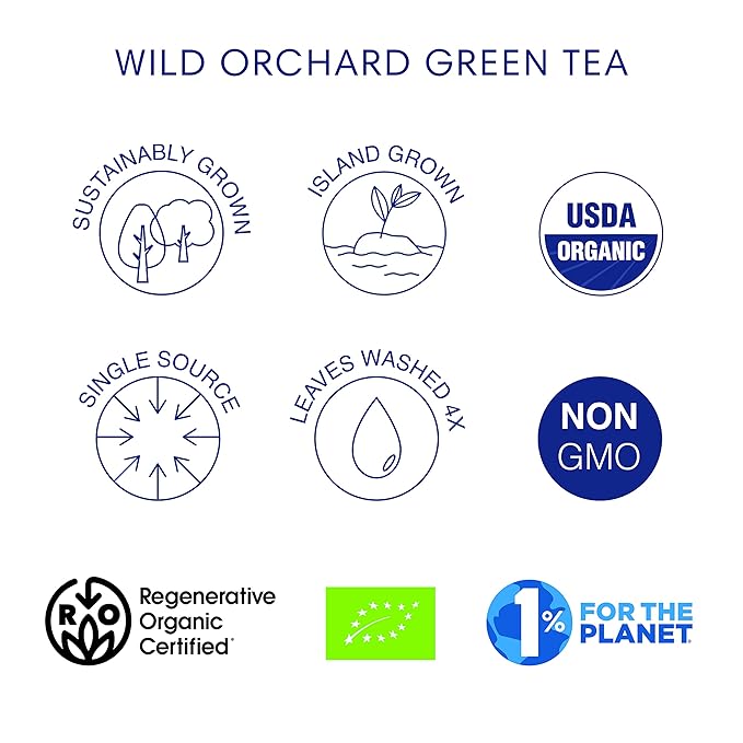 Wild Orchard Matcha Green for Lattes from Jeju Island - Premium Tea - 100% Regenerative Organic Certified - Premium Grade Matcha Green Tea Powder Cultivated on Jeju Island in South Korea