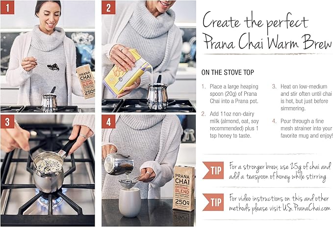 18oz Chai teapot and strainer combo. Turkish coffee pot and fine mesh strainer together for making perfect Prana Chai at home