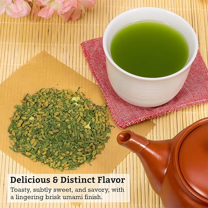 SUGIMOTO TEA Japanese Matcha Genmaicha Green Tea Loose Leaf 3.5 oz (100 g) Pack of 1