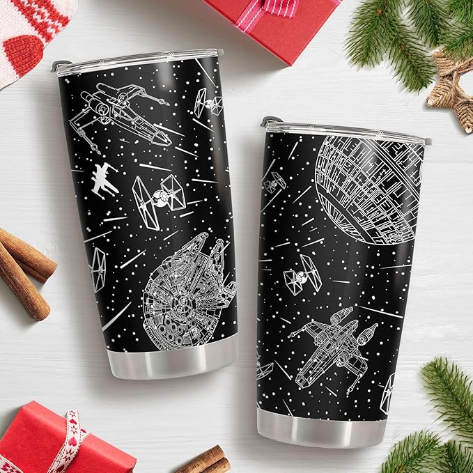 34HD Xmas Gifts - Starlight 20oz Tumbler with Handle, Starlight Stainless Steel Vacuum, Insulated Coffee Mug for Christmas, Leak-Proof Tumbler Gifts for Space Lover