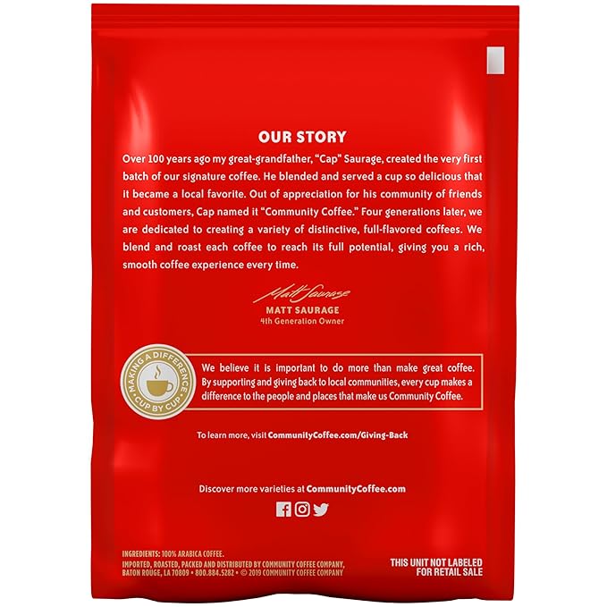 Community Coffee French Roast, Dark Roast Pre-Measured Coffee Packs, 3.0 Ounce Each (Box of 20)