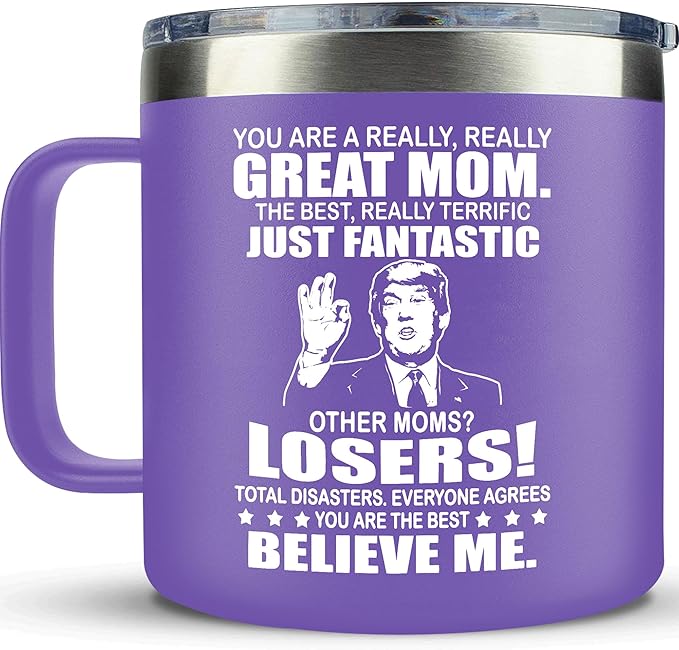 Gifts for Mom from Daughter, Son - Christmas Gifts for Mom, Wife, Women - Moms Birthday Gift Ideas, Cool Birthday gifts for Moms, Mothers - Best mom Mug, moms Coffee Mug 14 Oz Stainless Steel