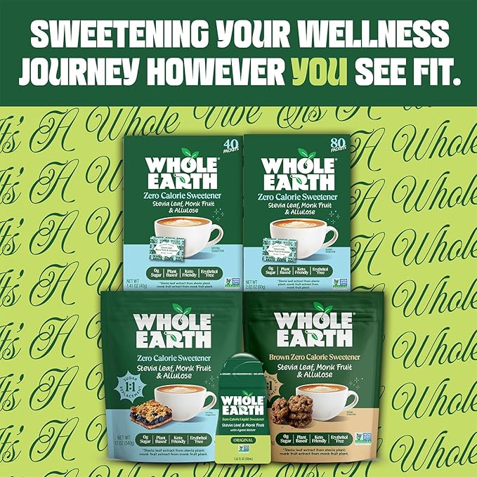 Whole Earth Zero Calorie Allulose Sweetener, Zero Calorie Sugar Substitute, Keto-Friendly, Non-GMO, No Erythritol, Erythritol-Free, Pouch, 12oz Pouch