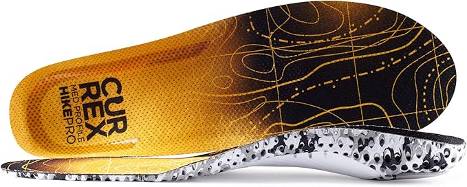 CURREX HikePro Insoles for Hiking Boots & Shoes – Shock Absorbing Inserts to Help Reduce Fatigue and Increase Performance – Anti-Slip Heel Surface for Stability – for Men & Women – Medium Arch, XL