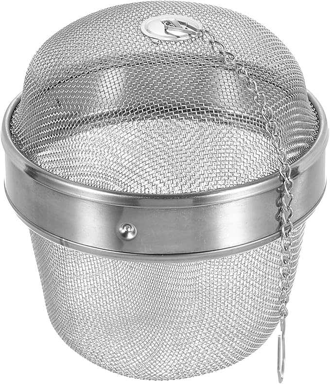 uxcell Tea Infuser Filter, Stainless Steel Tea Strainer, Loose Tea Steeper, Tea Ball with Chain for Loose Leaf Tea, Medium Size