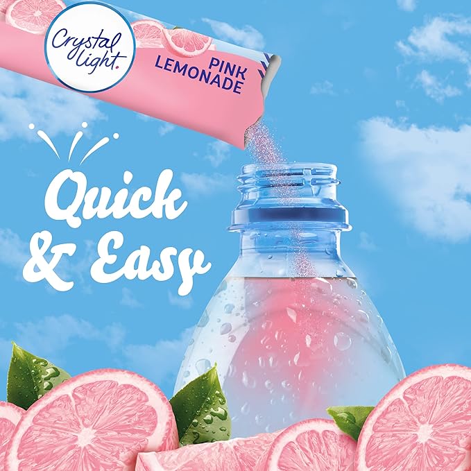 Crystal Light On The Go Pink Lemonade Drink Mix, 10 ct, pack of 2
