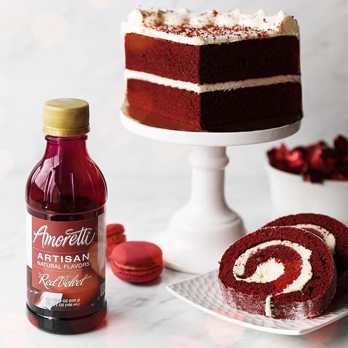 Amoretti - Natural Red Velvet Artisan Flavor Paste, 2.2 lbs, Perfect For Ice Cream, Beverages, Cakes, and more, Preservative Free, Vegan, Gluten Free, No Artificial Sweeteners, Highly Concentrated