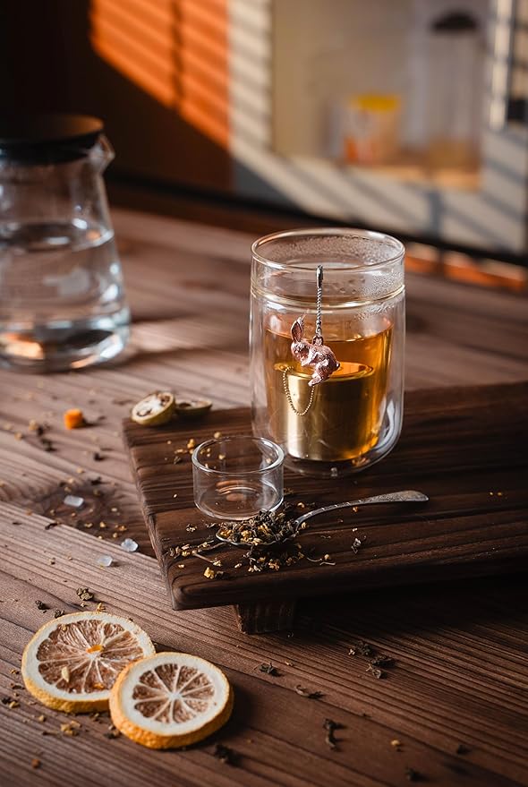 Tea Strainers For Loose Tea Stainless Steel Tea Ball Infuser Tea Ball For Loose Leaf Tea Infuser For Loose Leaf Tea Loose Leaf Tea Steeper Cute Tea Infuser Gift (Rabbit)