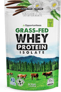 Opportuniteas Grass Fed Vanilla Whey Protein Isolate Powder - 22g Protein Powder Without Artificial Sweeteners, Hormone-Free Cows, Non GMO - 1lb