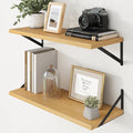 Axeman Deep Floating Shelves - 30 Inch Floating Shelves Set of 2-12 Inch Deep Oak Wall Shelves for Living Room Bathroom Kitchen