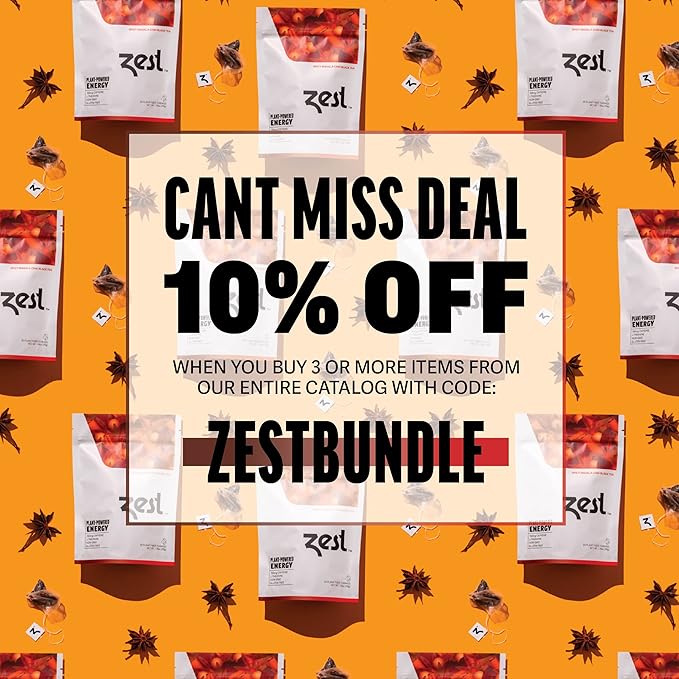 Zest 150mg High Caffeine Energy Leaf Blend - Spicy Masala Chai Black Tea - 20 Pack Bag - All Natural Strong Flavored Healthy Coffee Alternative Highly Caffeinated Substitute - Perfect for Keto Diet