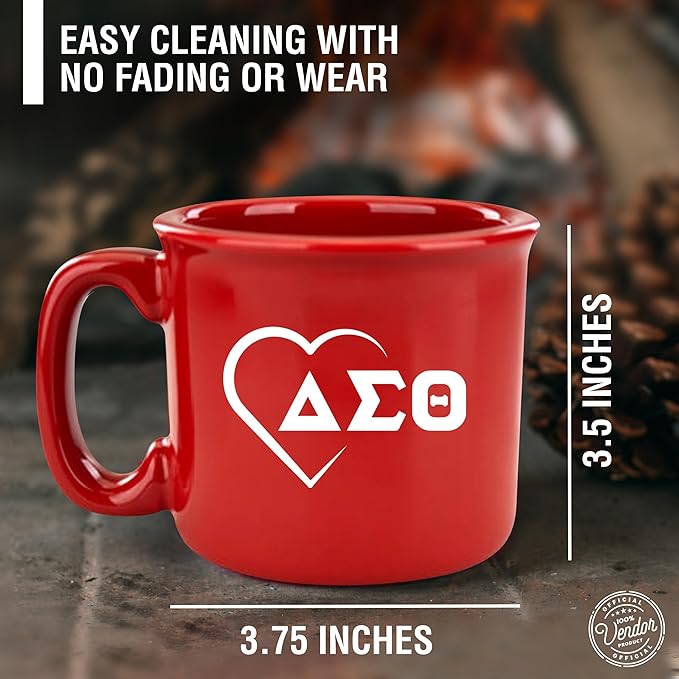 BBGreek Delta Sigma Theta Sorority Paraphernalia - Official Vendor - 15oz Campfire Mug - 1913 Greek Letters