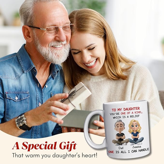 Wrappiness Personalized To My Daughter Coffee Cup - Custom Mug for Daughter From Dad - Best Girl Mug Gifts For Mother's Day, Birthday, Christmas
