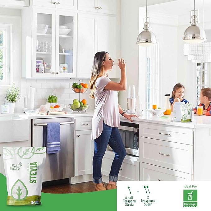 Sweet Nature Stevia Sweetener Powder - All Natural - Kosher - Gluten and Sugar Free 12 OZ
