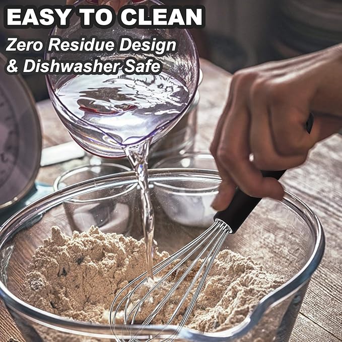 3 Packs Stainless Steel Whisk Set - Balloon Whisk, Anaeat Thick Stainless Steel Wire ＆ Strong Handles, Egg Beater for Cooking, Blending, Whisking, Beating and Stirring (9"+11"+12")