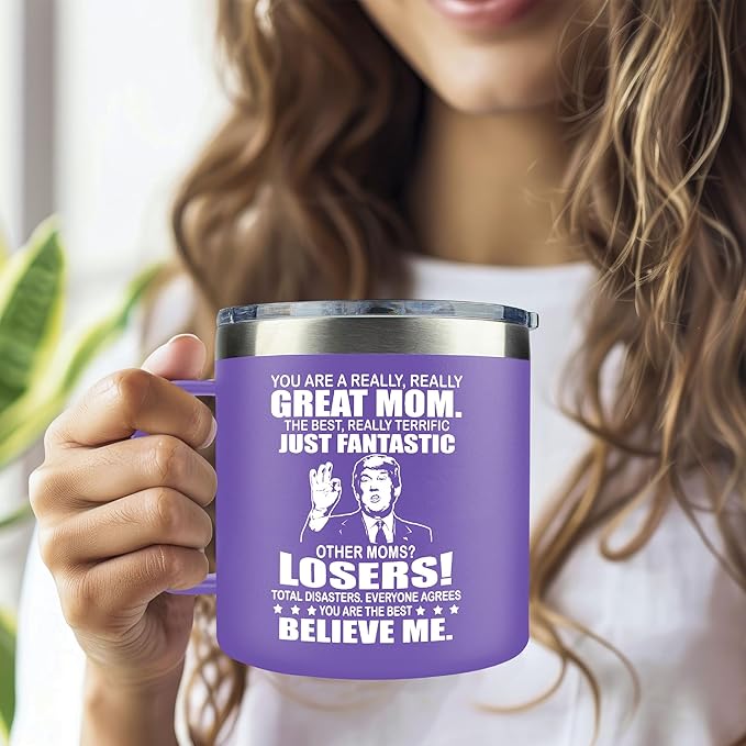 Gifts for Mom from Daughter, Son - Christmas Gifts for Mom, Wife, Women - Moms Birthday Gift Ideas, Cool Birthday gifts for Moms, Mothers - Best mom Mug, moms Coffee Mug 14 Oz Stainless Steel