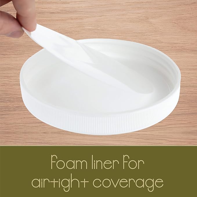 1 Gallon Protein Powder Container with Airtight Lid - Plastic Large Wide Mouth Jar - Pack of 2 - Made in USA