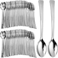 200 Pack Mini Plastic Spoons, 4.5 Inch Silver Plastic Spoons, Heavy Duty Disposable Appetizer Spoon, Mini Dessert Spoon for Coffee Desserts Cake Tasting Parties Weddings